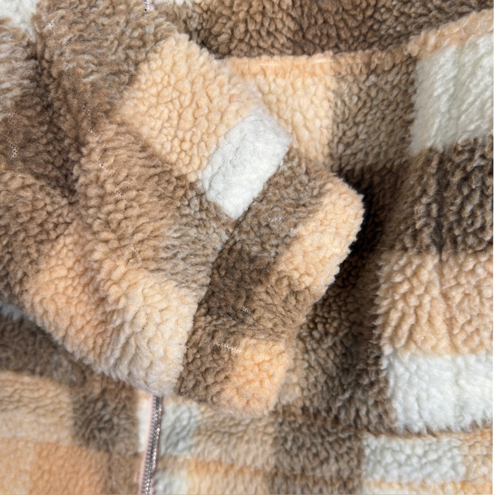 Princess Polly Doria Plaid Sherpa Cabincore Teddy Jacket - Picture 5 of 9